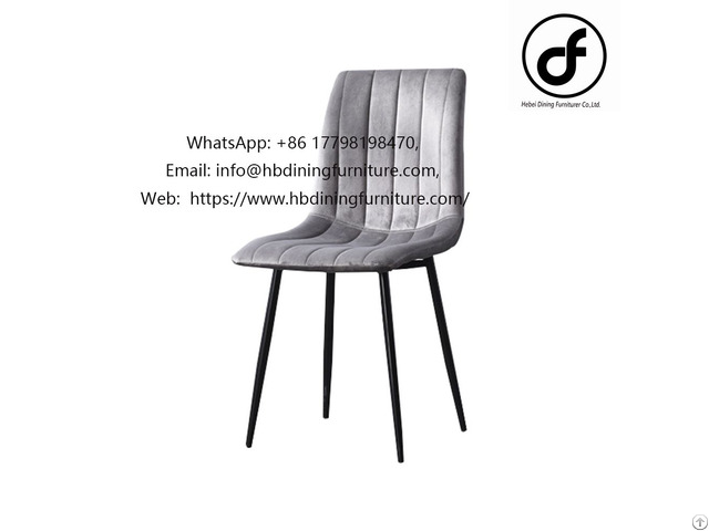 Line Back Velvet Chair