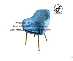 Metal Legs Large Seat Velvet Armchair