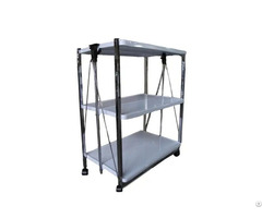 Square Pipe Iron Board Three Tier Foldable Trolley