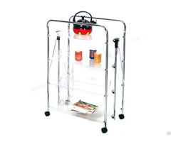 Acrylic Board Four Tier Foldable Trolley