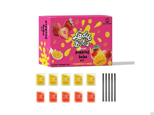 Mango Strawberry Popping Boba Tea Kit