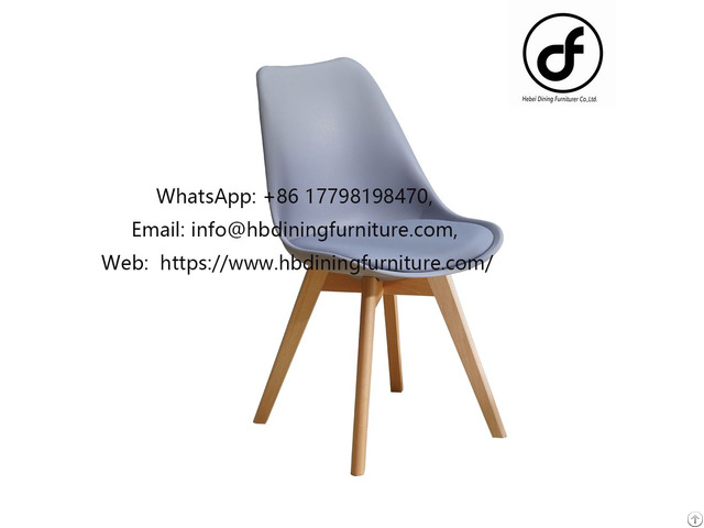 Gray Wooden Leg Dining Chair