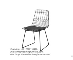 Black Metal Chairs Hollow Wire Dining Chair Dc W01