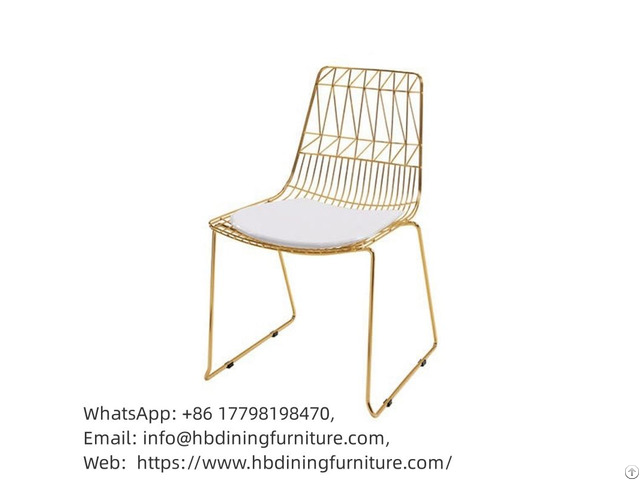 Short Back Hollow Iron Wire Dining Chair Dc W11