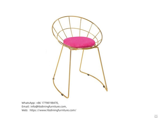 Gold Wire Chair With Soft Seat Cushion Dc W09