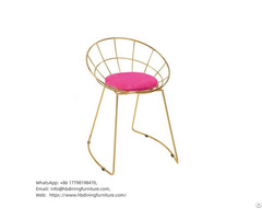 Gold Wire Chair With Soft Seat Cushion Dc W09