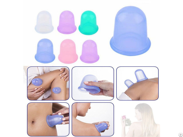 Massaging Vacuum Suction Massager Cup Sets Silicone Anti Cellulite Tools