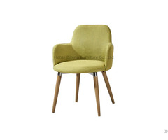 Velvet Wood Leg Living Room Armchair