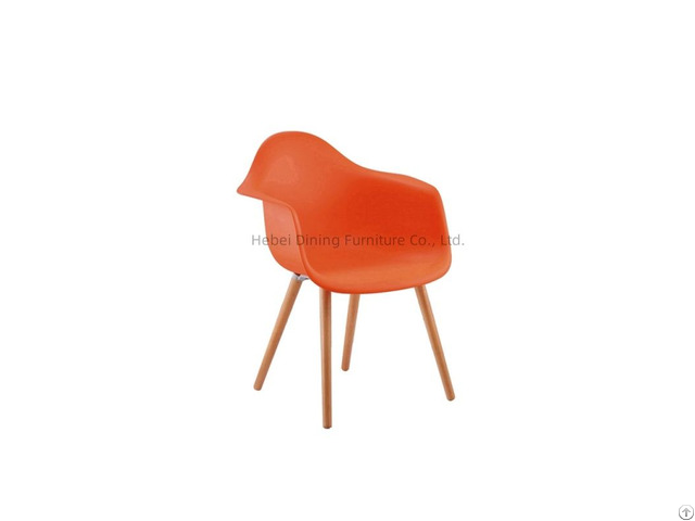 Short Wooden Legs Plastic Armchairs