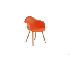 Short Wooden Legs Plastic Armchairs