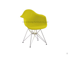 Plastic Dining Chair With Thin Iron Legs