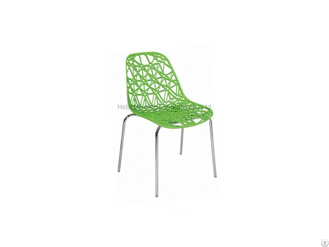 Pp Dining Chair Pattern Seat Metal Legs