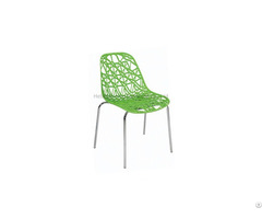 Pp Dining Chair Pattern Seat Metal Legs