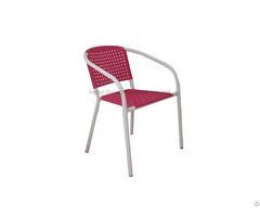 Metal Frame Woven Plastic Armchair