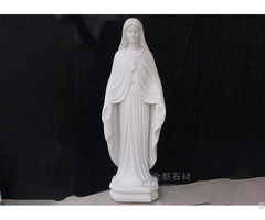 Statue Of The Virgin Mary Life Size White Sculpture Marble
