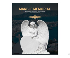 Classic White Marble Cherub And Tombstone