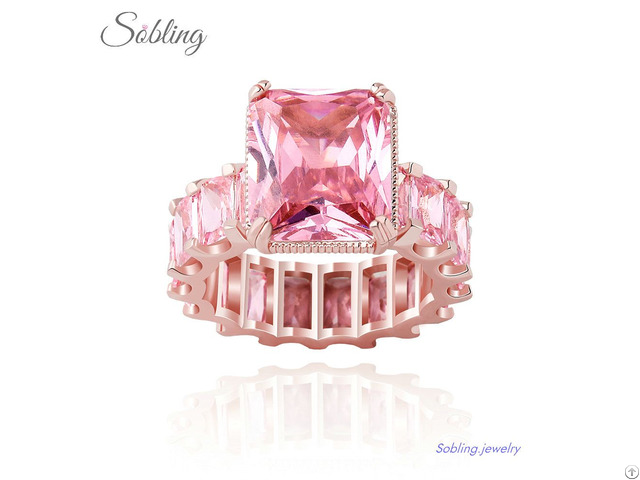 Pink Emerald Cubic Zirconia Eternity Ring Pink Emerald Cubic Zirconia Eternity Ring