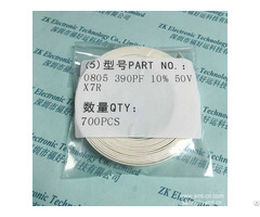 Cctc Capacitor 0805 390pf 10% 50v X7r