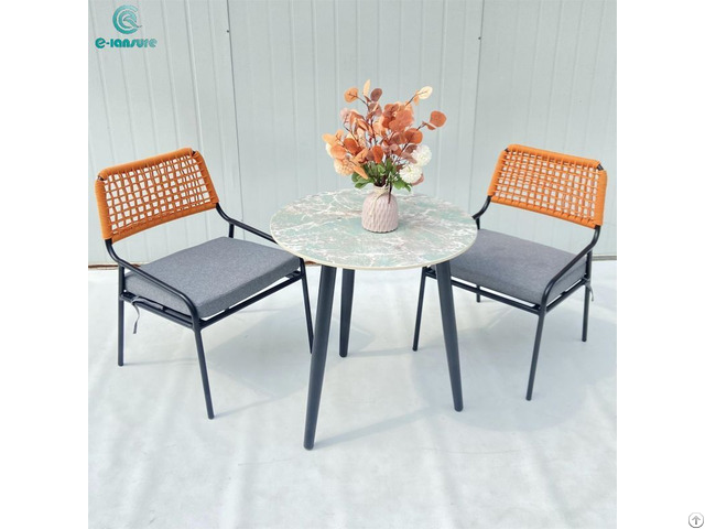 Customized Outdoor Furniture Luxury Garden Orange Dining Set