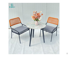 Customized Outdoor Furniture Luxury Garden Orange Dining Set
