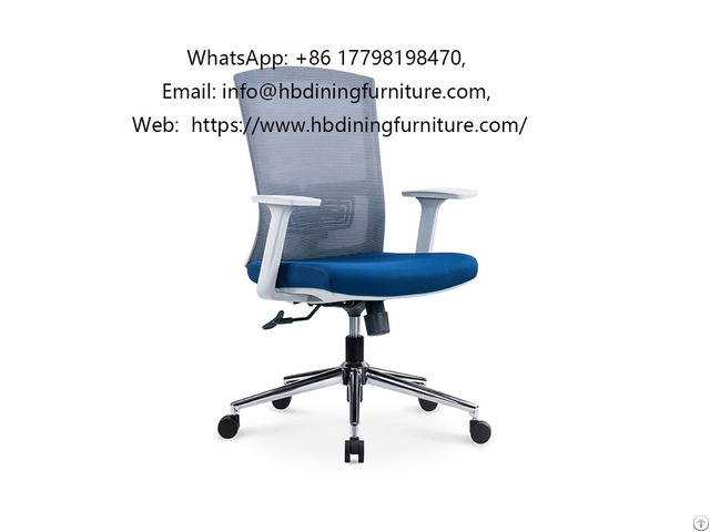 Gray Blue Mesh Commercial Swivel Office Chair