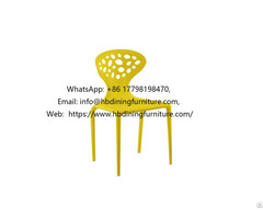 Plastic Yellow Round Back Dining Chair