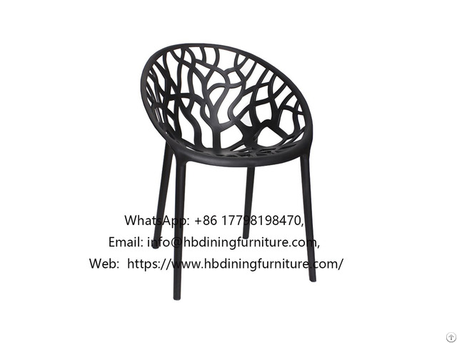 Black Retro Pattern Plastic Armchair