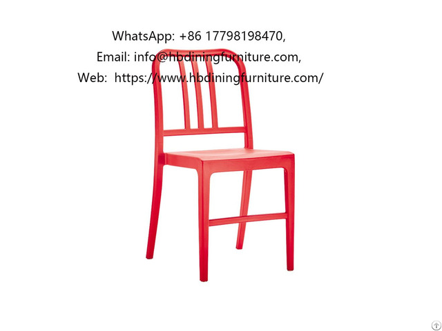 Red Simple Environmentally Friendly Plastic Dining Chair