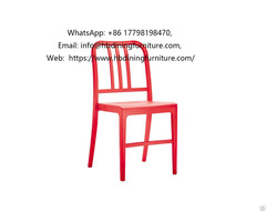 Red Simple Environmentally Friendly Plastic Dining Chair