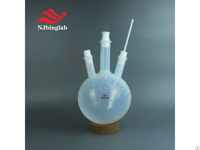 Pfa Three Neck Round Bottom Flask With Ptfe Stirring Paddle
