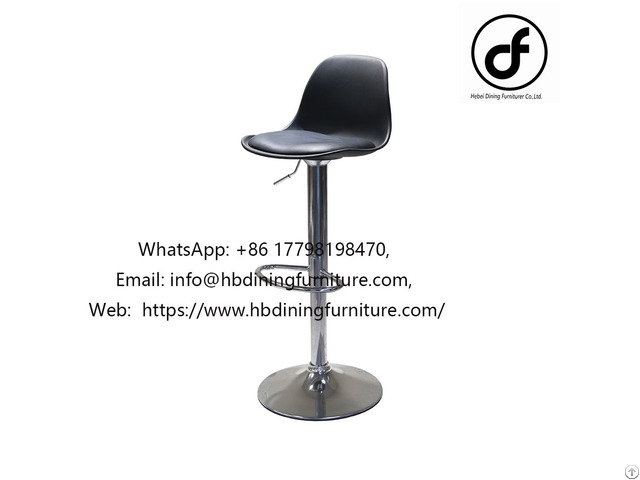 Leather Chair High Metal Base Swivel Bar