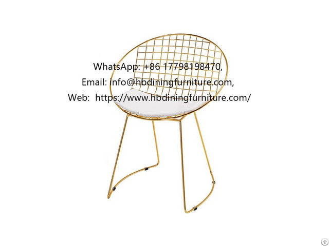 Metal Wire Chair With Round Backrest