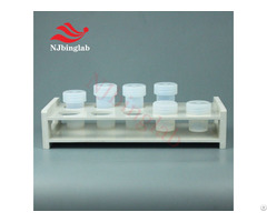 Round Flat Conical Bottom Pfa Vials With 10 Hole Bracket