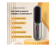 Cordless Portable Hair Straightener Brush For Travel-mini Ionic Hot Comb Straightener