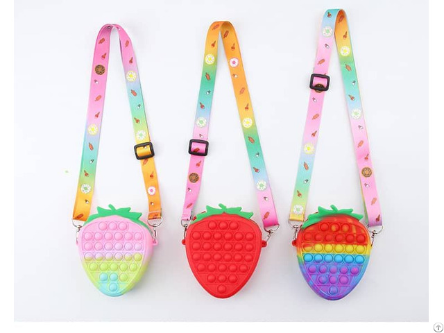 Strawberry Dimple Bubble Crossbody Bag For Kids