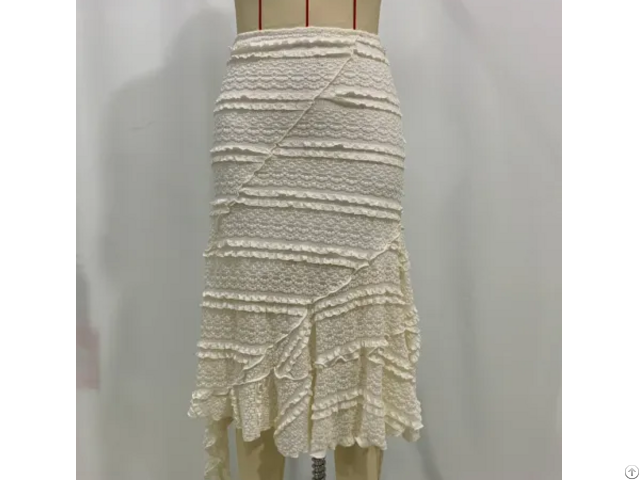 Cid3784 Knitted Patchwork Midi Skirt