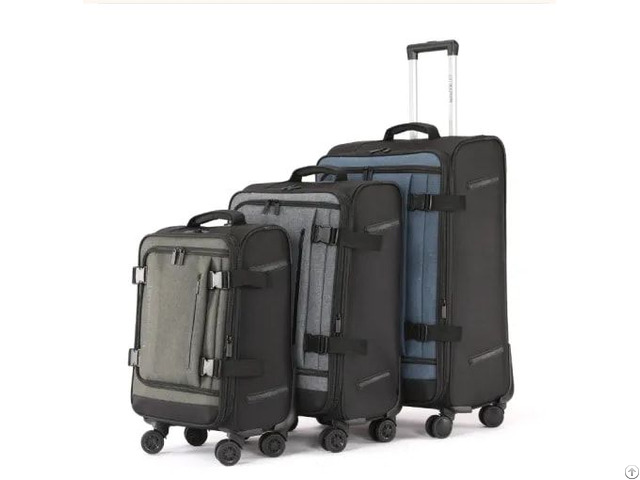 Good Quality Nylon Material 4 Double Wheels 3pcs Luggage Set