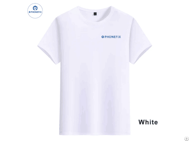 Customizable Phonefix Branded White Short Sleeved T Shirt
