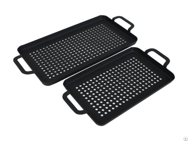 Factory Seasoned Outdoor Bbq Carbon Steel Grill Basket