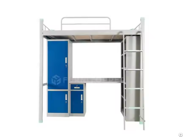Full Size Metal Bed Loft Sleeper With Desk And Wardrobe For Teens Kid Adults Bedroom