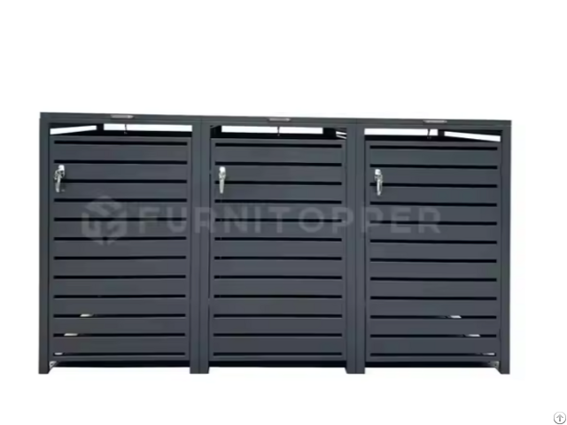 Garbage Can Storage House Galvanised Steel Dustbin Box Wpc Metal Wheelie Bin Cover