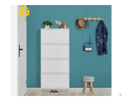 Modern Metal Lateral Shoe Cabinet Box Steel Hidden Rack With Dump Doors For Entryway Hallway