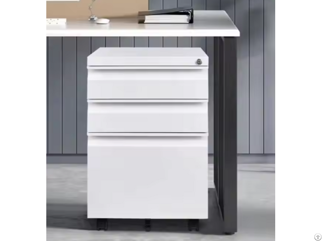 Mobile 3 Drawer Metal File Cabinet Steel Movable Drawers Storage For Office