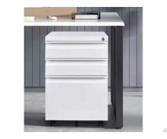 Mobile 3 Drawer Metal File Cabinet Steel Movable Drawers Storage For Office