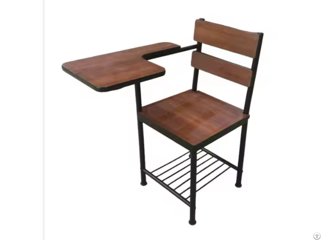 Metal Wood Chair With Writing Pad Tablet Arm For School Study Desk Home Office And Meeting Room Use