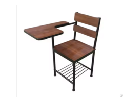 Metal Wood Chair With Writing Pad Tablet Arm For School Study Desk Home Office And Meeting Room Use