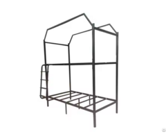 Twin Metal Bunk Canopy Kids Fun House Frame Steel Cabin Bed With Roof Design