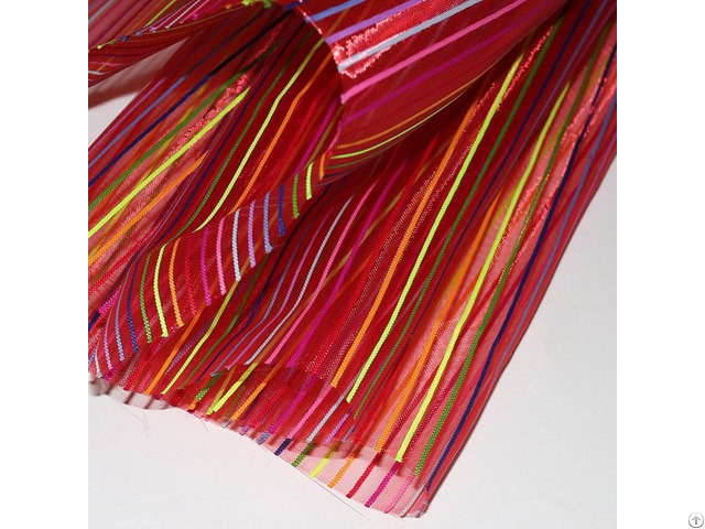 Striated Colorful Polyester Mesh Fabric For Pencil Bag