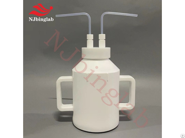 Njbinglab Ptfe Gas Washing Bottle With Two Handle