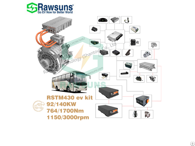 Rawsuns 92kw 1150rpm Ev Car Pmsm Motor Conversion Kit